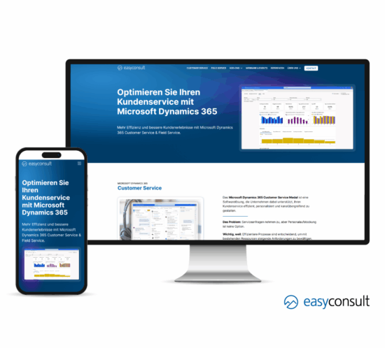 Desktop und Mobile Screen, die Startseite von easyconsult.at wird gezeigt